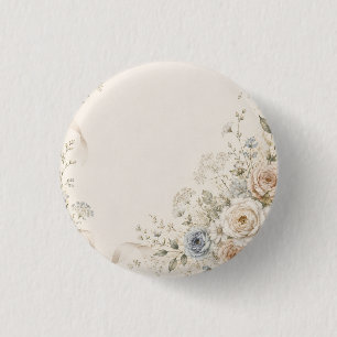 Chapa Redonda De 2,5 Cm Invitación de boda con detalles florales elegantes