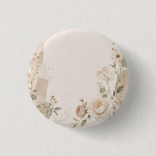 Chapa Redonda De 2,5 Cm Invitación de boda de jardín con naturalidad