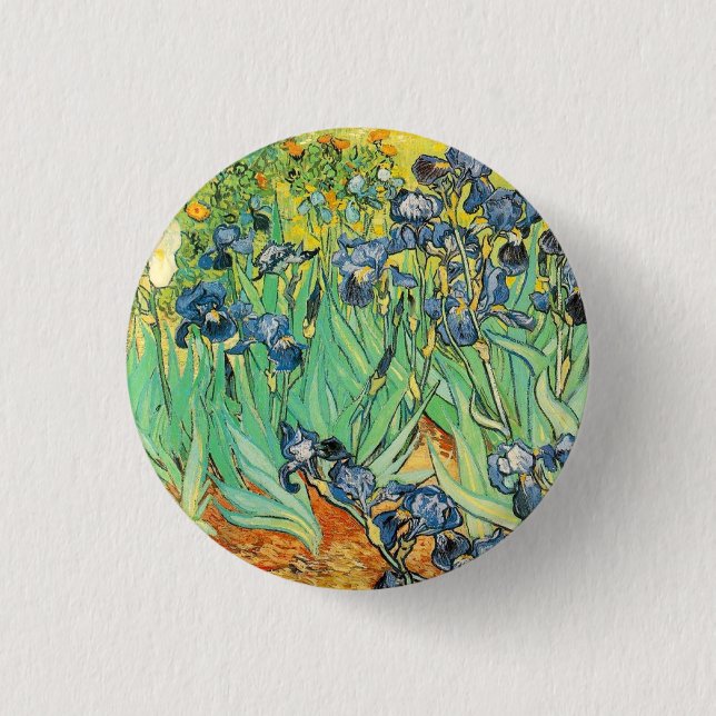 Chapa Redonda De 2,5 Cm Irises - Van Gogh - c1889 (Anverso)