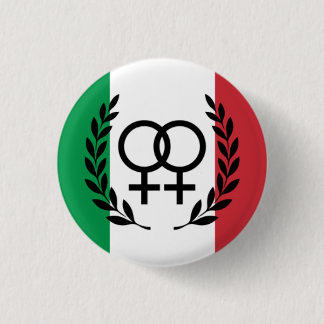 Chapa Redonda De 2,5 Cm Italian Flag Lesbian Pride Pin with laurel wreath