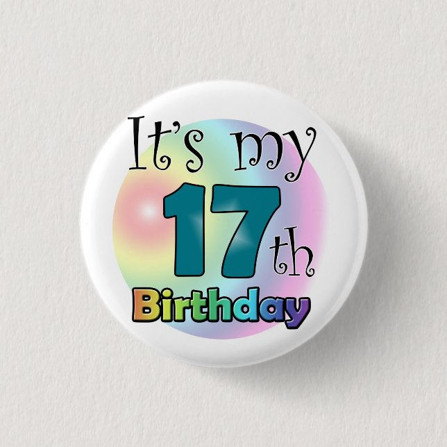 Chapa Redonda De 2,5 Cm It's my 17th Birthday (Anverso)