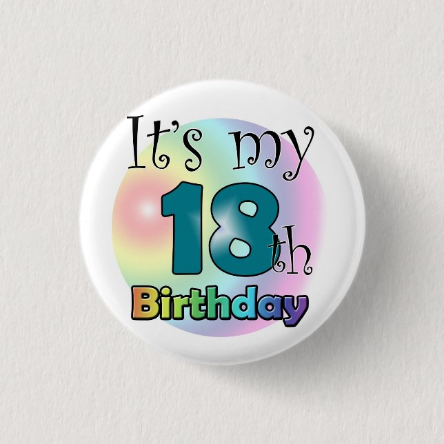 Chapa Redonda De 2,5 Cm It's my 18th Birthday (Anverso)
