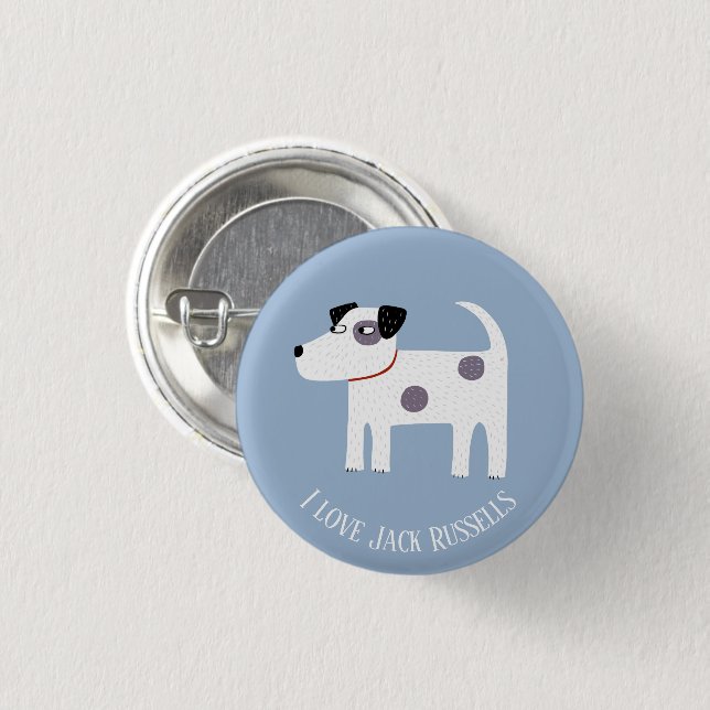 Chapa Redonda De 2,5 Cm Jack Russell Terrier Dog Personalizado Textos (Anverso y reverso)