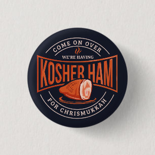 Chapa Redonda De 2,5 Cm Jamón kosher para Chrismukkah Janucá