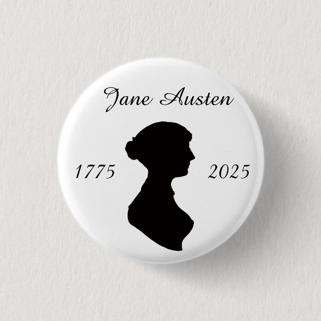 Chapa Redonda De 2,5 Cm Jane Austen at 250 (Anverso)