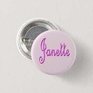 Chapa Redonda De 2,5 Cm "Janette" Rosa Dos Tonos Janette Nombre,