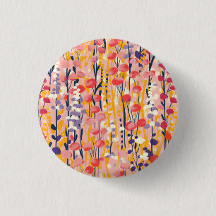 Chapa Redonda De 2,5 Cm Jardín Botánico Floral de Flores Silvestres Modern