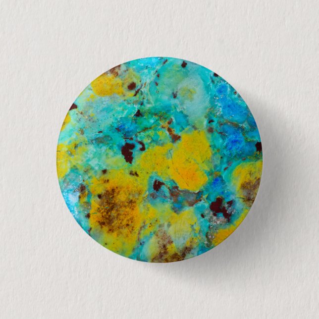 Chapa Redonda De 2,5 Cm Jasper Crisocola Azul (Anverso)