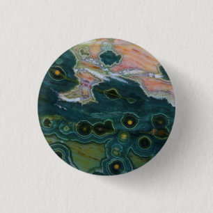 Chapa Redonda De 2,5 Cm Jasper Oceánico de Manchas Verdes