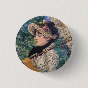 Chapa Redonda De 2,5 Cm Jeanne (Primavera) De Édouard Manet