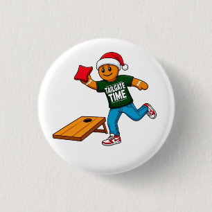 Chapa Redonda De 2,5 Cm Jengibre Cornhole Navidad Deporte Fiesta