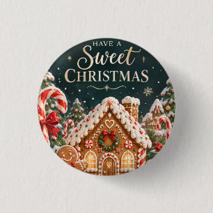 Chapa Redonda De 2,5 Cm Jengibre personalizado Navidad con dulces, pastel