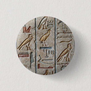 Chapa Redonda De 2,5 Cm Jeroglífico Antiguo Egipto Idioma Texto Grabado