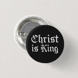 Chapa Redonda De 2,5 Cm Jesucristo es Rey Arte Grunge Gothic Blackletter