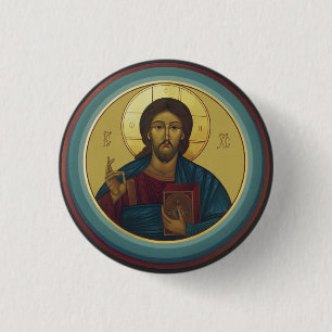 Chapa Redonda De 2,5 Cm Jesucristo Pantocrátor