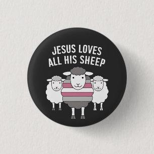 Chapa Redonda De 2,5 Cm Jesús ama a todas sus ovejas el mes del orgullo LG