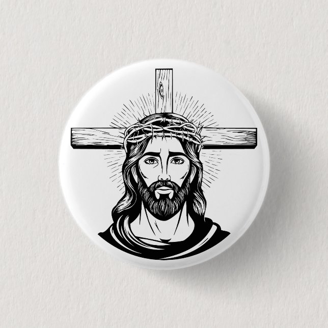 Chapa Redonda De 2,5 Cm Jesus Christ (Anverso)