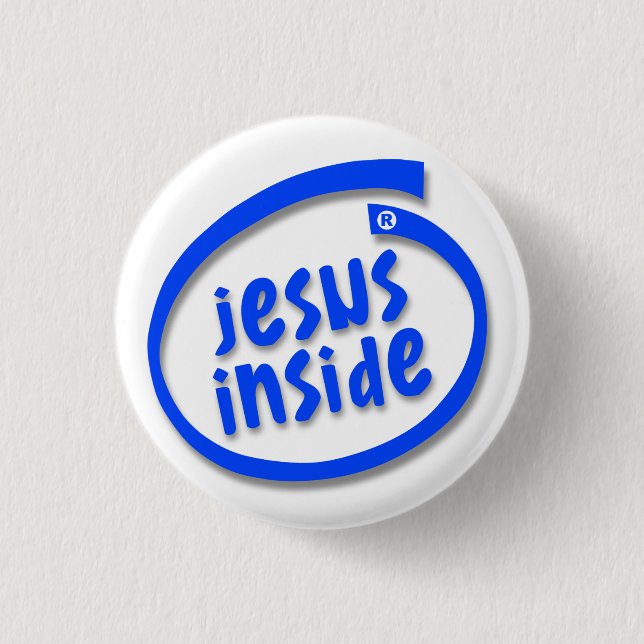 Chapa Redonda De 2,5 Cm Jesús dentro (Anverso)