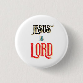Chapa Redonda De 2,5 Cm Jesús es SEÑOR Cristiano Blanco