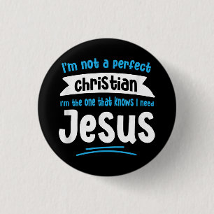 Chapa Redonda De 2,5 Cm Jesús Hombres Mujeres Niños Diversión Cristiano Bi