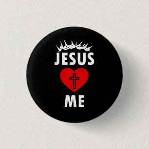 Chapa Redonda De 2,5 Cm Jesús me ama Cristiano Religioso