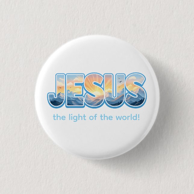 Chapa Redonda De 2,5 Cm Jesus Sunrise (Anverso)