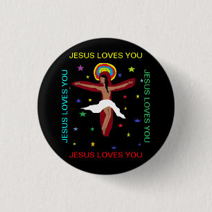 Chapa Redonda De 2,5 Cm Jesús te ama