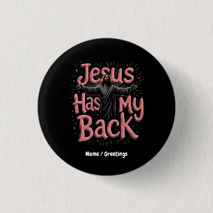 Chapa Redonda De 2,5 Cm Jesús Tiene Mi Espalda Fe, Esperanza, el Poder de 