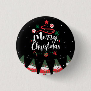 Chapa Redonda De 2,5 Cm Jingle Bells Joyful Greetings Collection