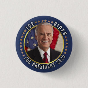 Chapa Redonda De 2,5 Cm Joe Biden para presidente 2020 Foto demócrata