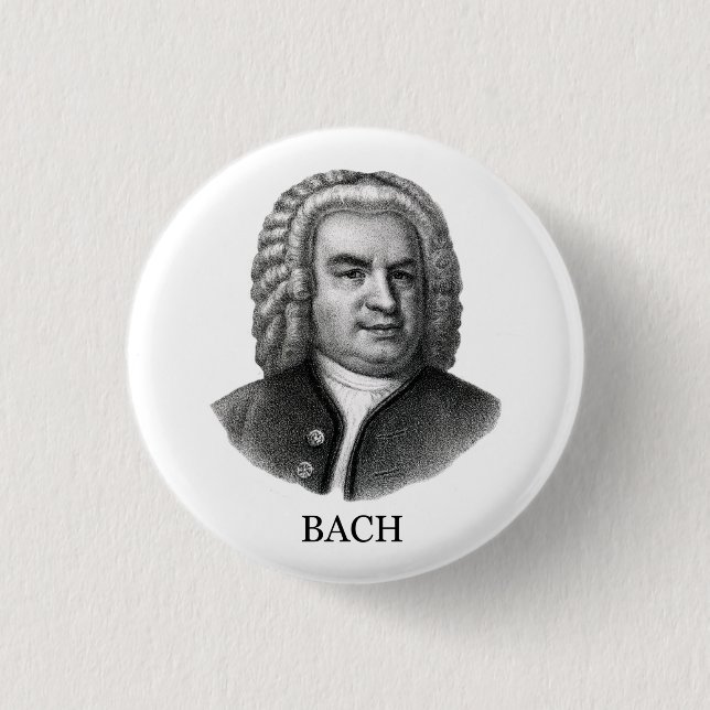 Chapa Redonda De 2,5 Cm Johann Sebastian Bach, negro (Anverso)
