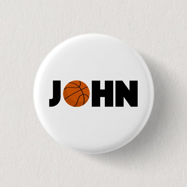 Chapa Redonda De 2,5 Cm John Basketball (Anverso)