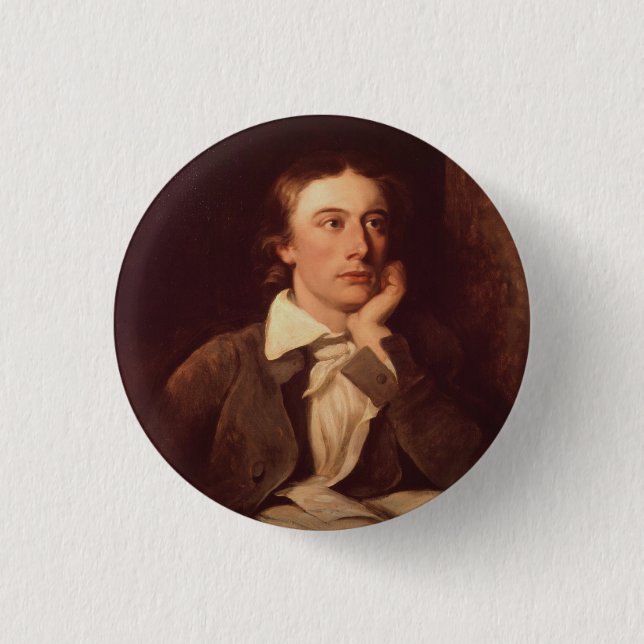 Chapa Redonda De 2,5 Cm John Keats (Anverso)