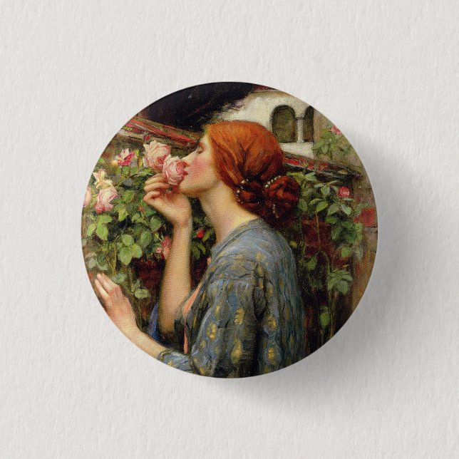 Chapa Redonda De 2,5 Cm John William Waterhouse (Anverso)