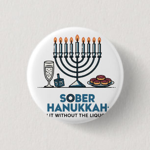 Chapa Redonda De 2,5 Cm Judio Sobrio Liturgia de Hanukkah Sin el Licor Jud