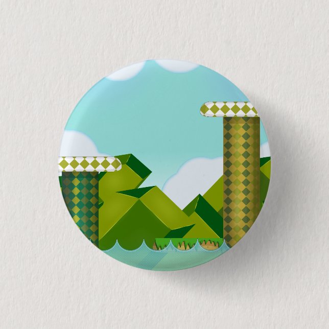 Chapa Redonda De 2,5 Cm Juego de plataforma retro (Anverso)