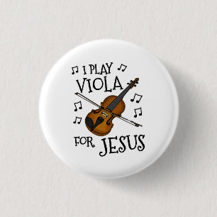 Chapa Redonda De 2,5 Cm Juego Viola Para Jesús, Músico Violista Cristiano