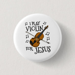 Chapa Redonda De 2,5 Cm Juego Violín Para Jesús, Violinista Cristiano