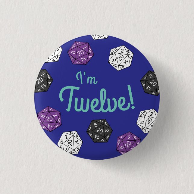 Chapa Redonda De 2,5 Cm Juegos DND de 20 lados Fiesta de cumpleaños para n (Anverso)
