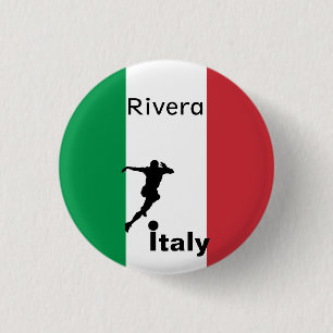 Chapa Redonda De 2,5 Cm Jugador de fútbol, personalizable italiano