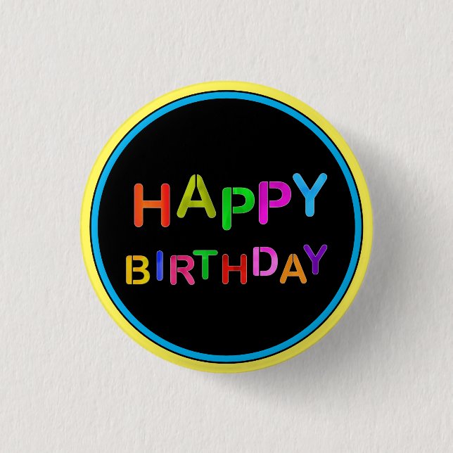 Chapa Redonda De 2,5 Cm Jugador Feliz Cumpleaños (Anverso)