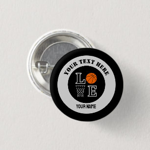 Chapa Redonda De 2,5 Cm Jugadora de Baloncesto Chica, Cumpleaños de Chica