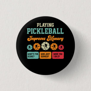 Chapa Redonda De 2,5 Cm Jugar a Pickleball Mejora la puntuación de memoria