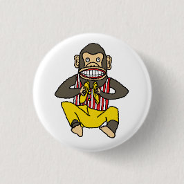 Chapa Redonda De 2,5 Cm Juguete de mono de aplauso vintage