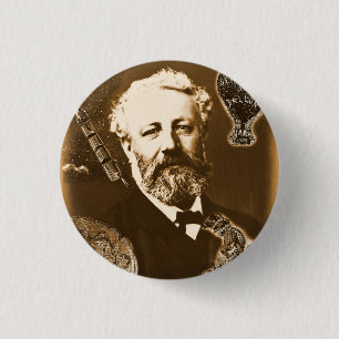 Chapa Redonda De 2,5 Cm Jules Verne tributo