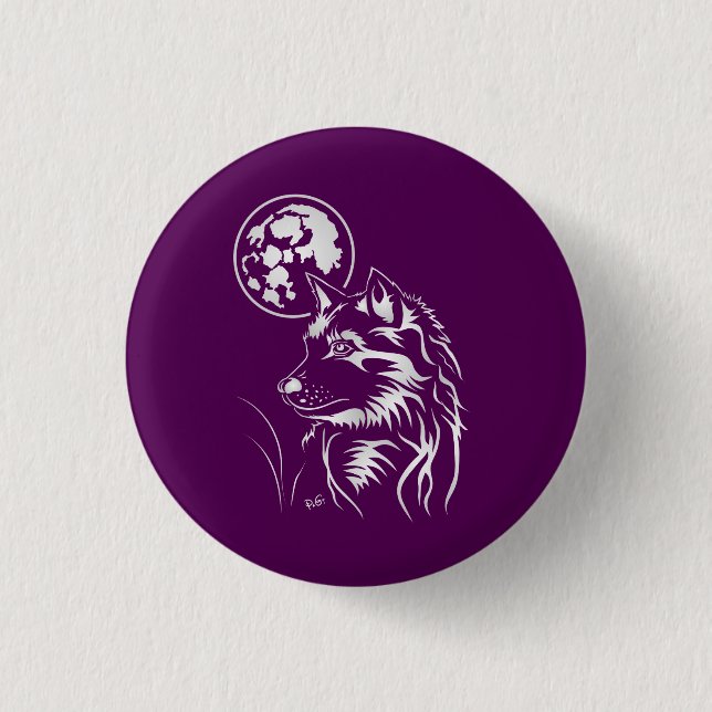Chapa Redonda De 2,5 Cm junger träumender Wolf (Anverso)