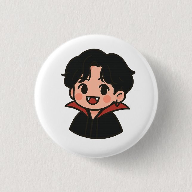 Chapa Redonda De 2,5 Cm Jungkook-Inspired Vampire Pin – K-Pop Collection  (Anverso)