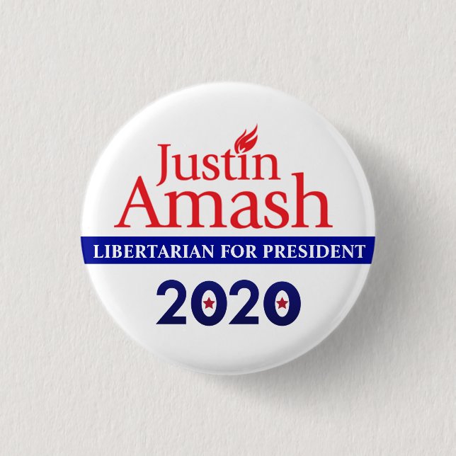 Chapa Redonda De 2,5 Cm Justin Amash 2020 (Anverso)