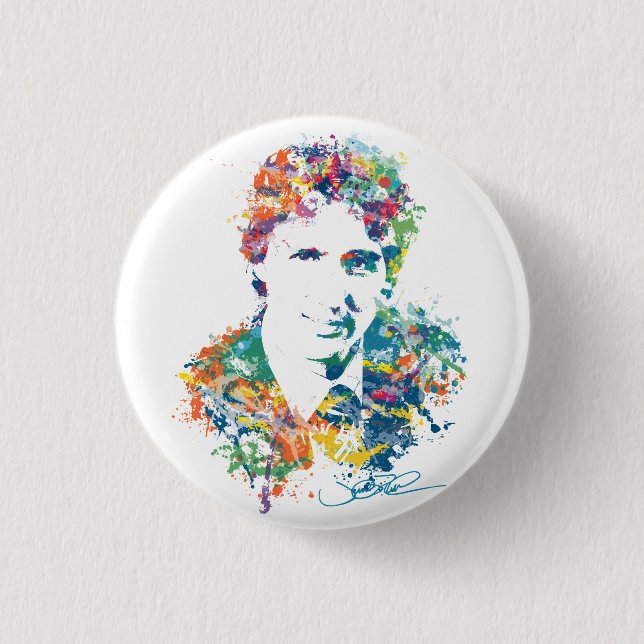 Chapa Redonda De 2,5 Cm Justin Trudeau Digital Art (Anverso)