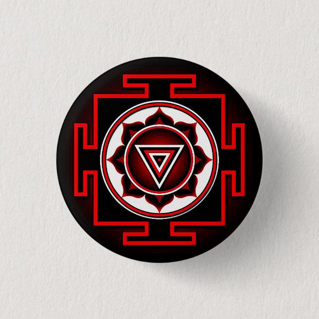 Chapa Redonda De 2,5 Cm Kali Yantra (Anverso)